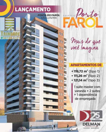 Imagem Apartamento com 3 Quartos à Venda, 109 m² em Ponta do Farol - São Luís