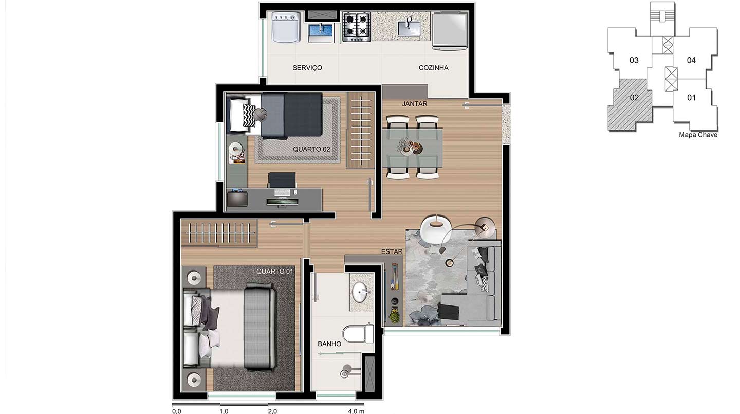 Imagem Apartamento com 2 Quartos à Venda, 51 m²em Chácaras Rio-Petrópolis - Duque de Caxias