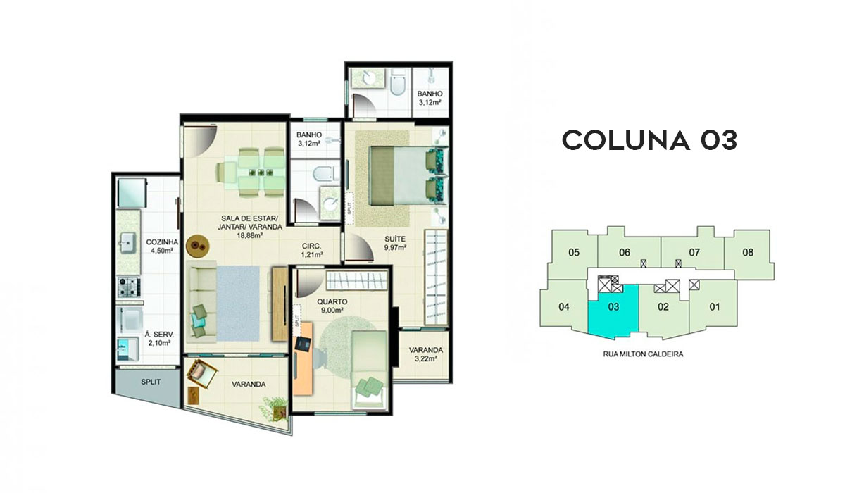 Foto do imóvel: Apartamento com 3 Quartos à Venda ou Temporada, 60 m²em Itapuã - Vila Velha