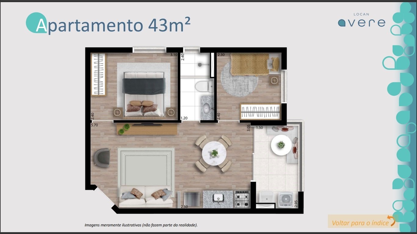Foto do imóvel: Apartamento com 2 Quartos à Venda, 43 m² em Piraporinha - Diadema