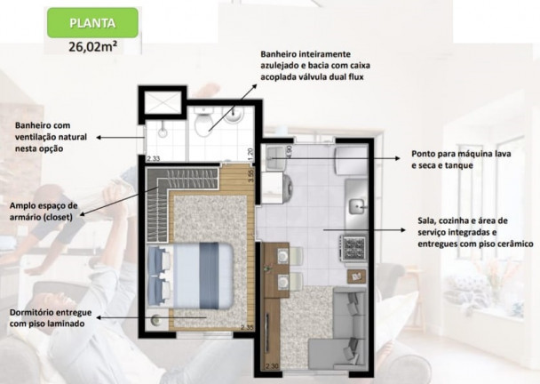 Imagem Apartamento com 1 Quarto à Venda, 26 m² em Cambuci - São Paulo