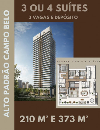 Imagem Apartamento com 4 Quartos à Venda, 210 m² em Campo Belo - São Paulo