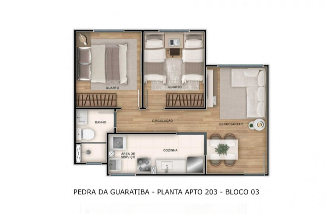 Imagem Apartamento com 2 Quartos à Venda, 45 m² em Guaratiba - Rio de Janeiro