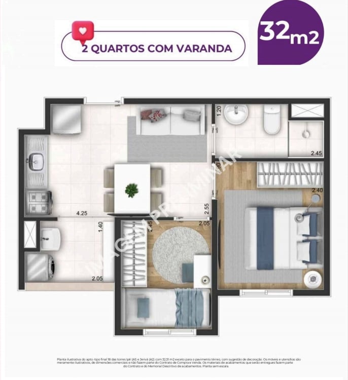 Foto do imóvel: Apartamento com 2 Quartos à Venda, 34 m² em Vila Zelina - São Paulo