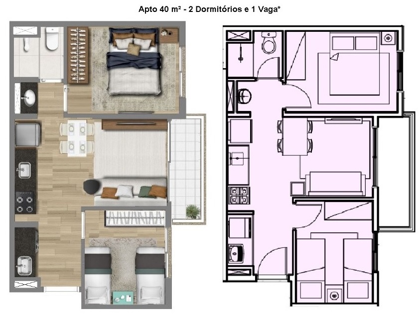 Foto do imóvel: Apartamento com 2 Quartos à Venda, 40 m² em Perdizes - São Paulo