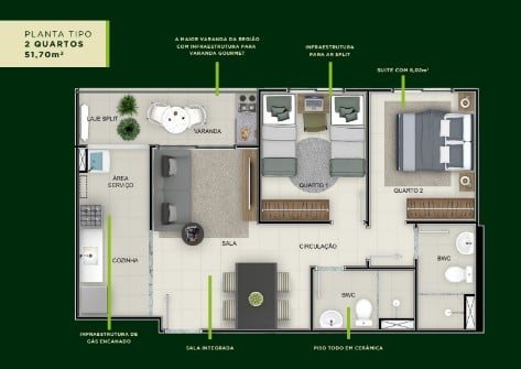 Foto do imóvel: Apartamento com 2 Quartos à Venda, 51 m² em Nossa Senhora da Conceição - Paulista