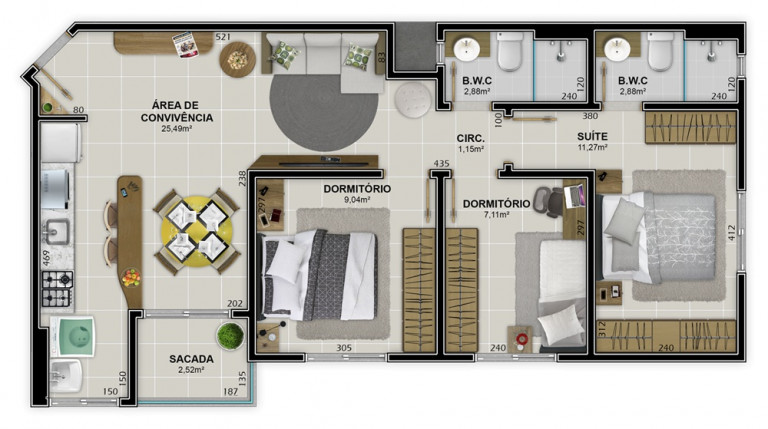 Imagem Apartamento com 3 Quartos à Venda, 86 m² em Próspera - Criciúma