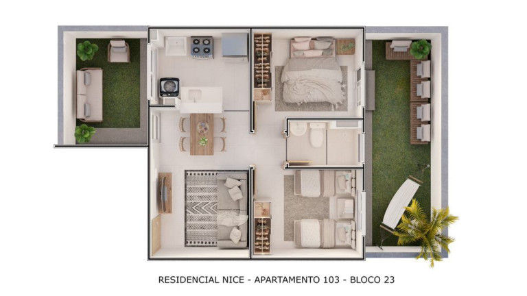 Imagem Apartamento com 2 Quartos à Venda, 45 m² em Parque das Nações - Parnamirim