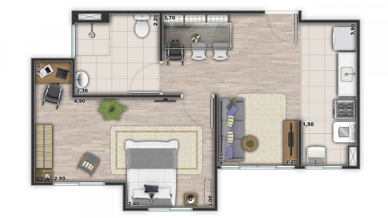 Imagem Apartamento com 2 Quartos à Venda, 53 m² em Pavuna - Rio de Janeiro