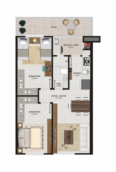 Imagem Apartamento com 2 Quartos à Venda, 75 m² em Santa Regina  - Camboriú