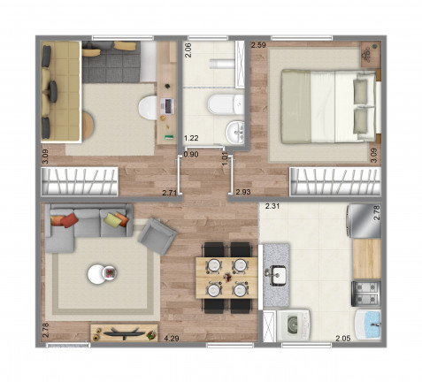 Imagem Apartamento com 2 Quartos à Venda, 40 m² em Nacional - Contagem