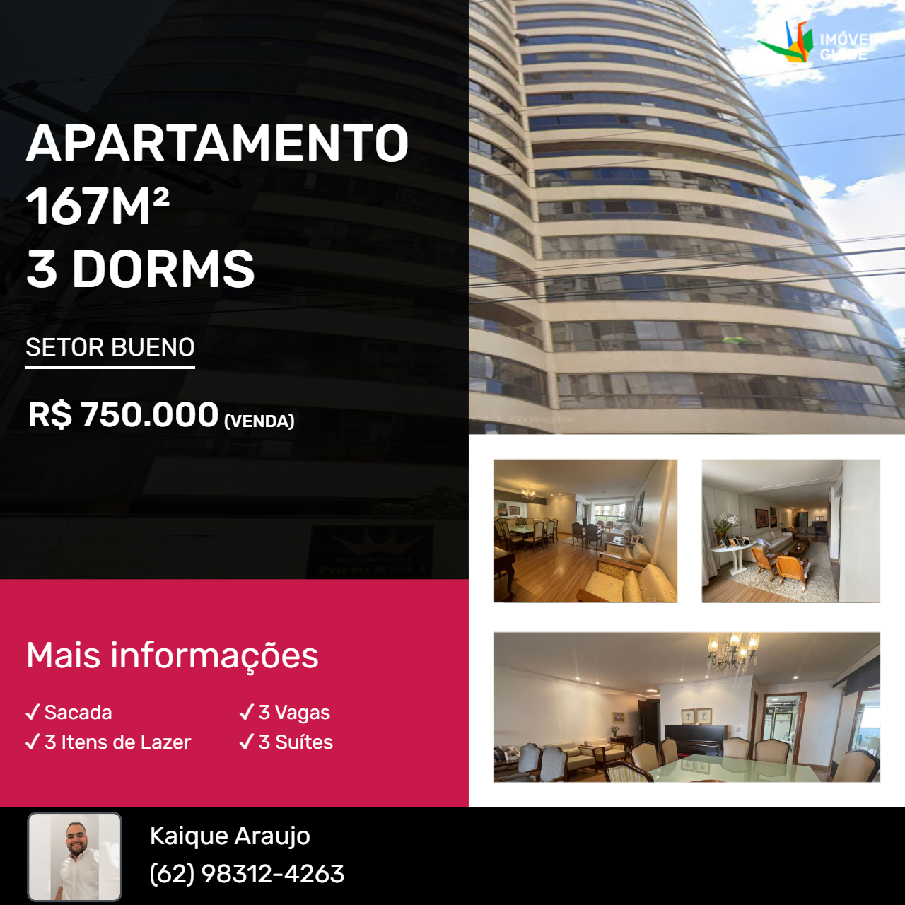 Apartamento com 3 Quartos à Venda, 167 m²em Setor Bueno - Goiânia