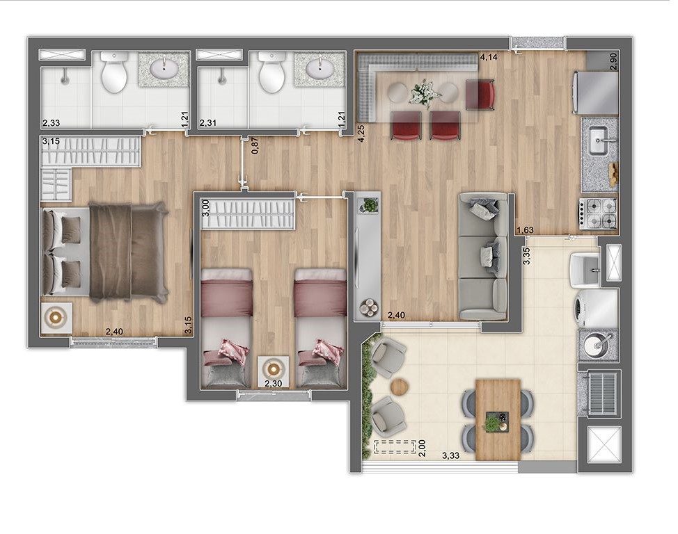 Imagem Apartamento com 2 Quartos à Venda, 54 m²em Vila Prudente - São Paulo