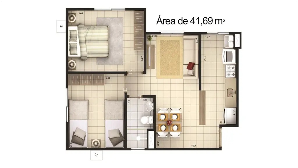 Imagem Apartamento com 2 Quartos à Venda ou Locação, 41 m²em Da Paz - Manaus