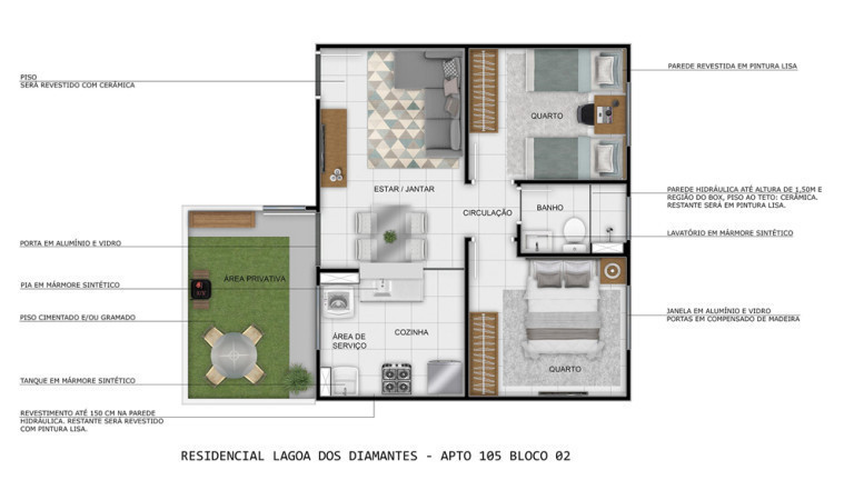 Imagem Apartamento com 2 Quartos à Venda,  em Lundcea II - Lagoa Santa