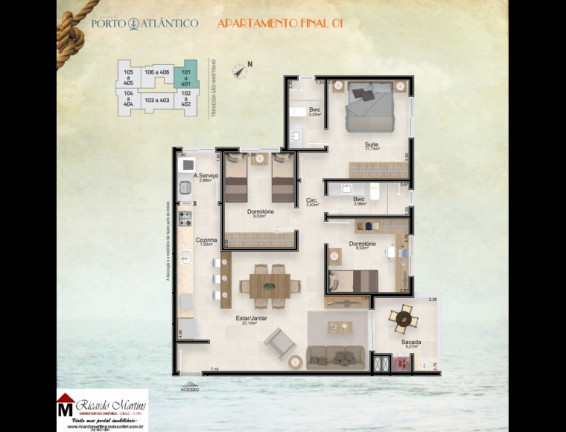 Imagem Apartamento com 3 Quartos à Venda, Locação ou Temporada, 94 m² em Mar Grosso - Laguna