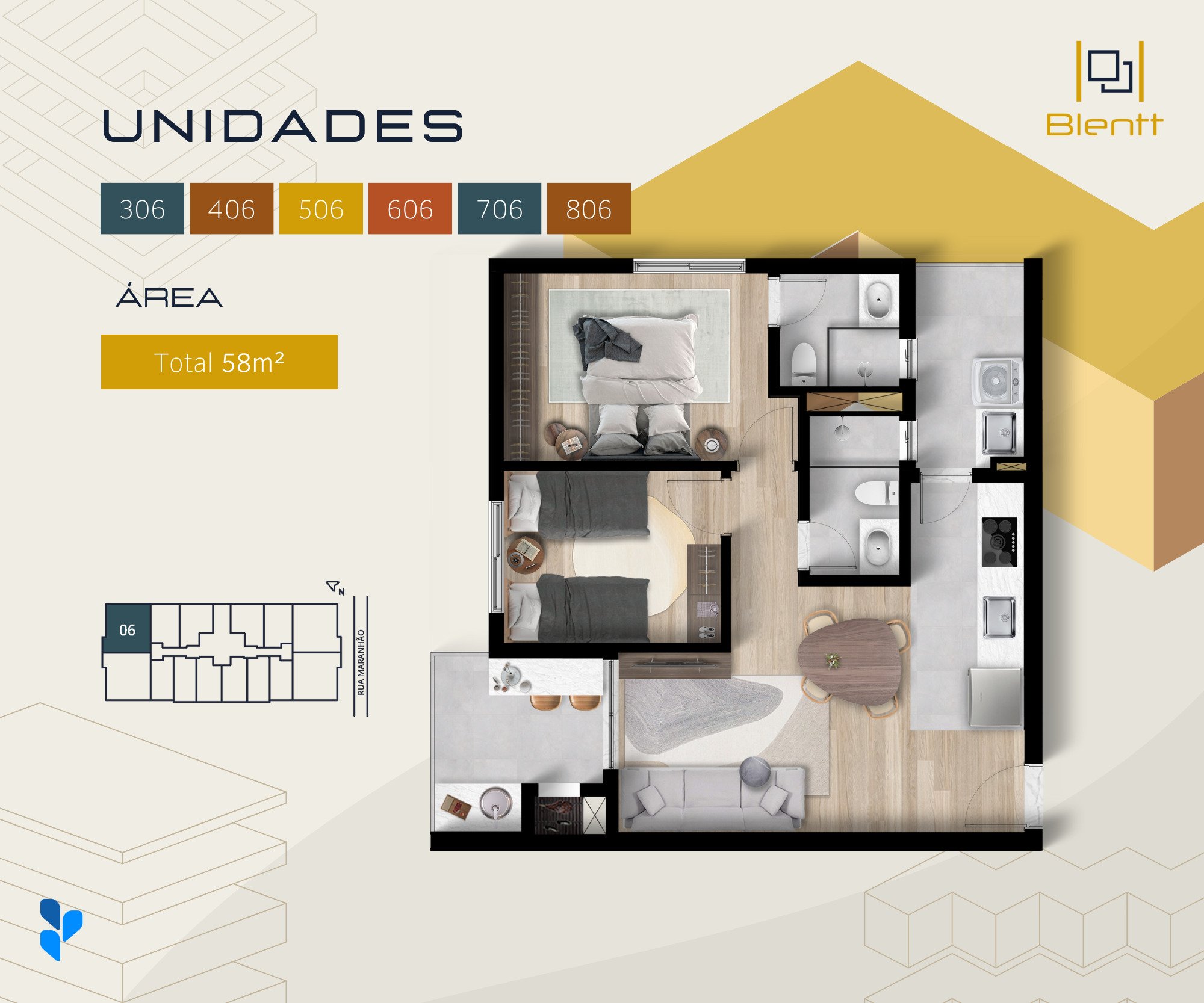 Imagem Apartamento com 2 Quartos à Venda, 58 m²em Portão - Curitiba