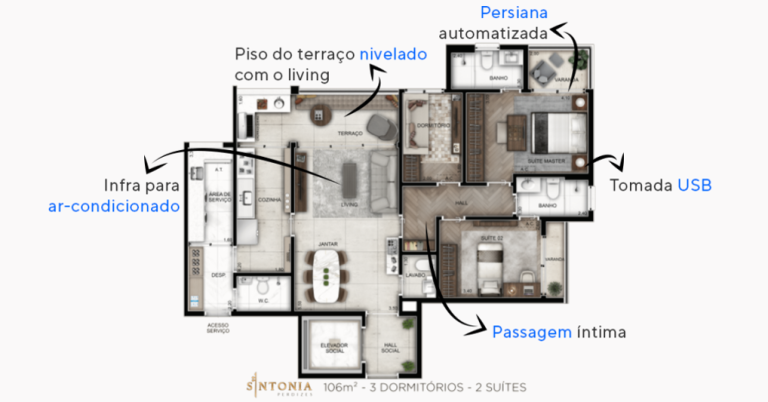 Apartamento com 3 Quartos à Venda, 106 m²em Perdizes - São Paulo