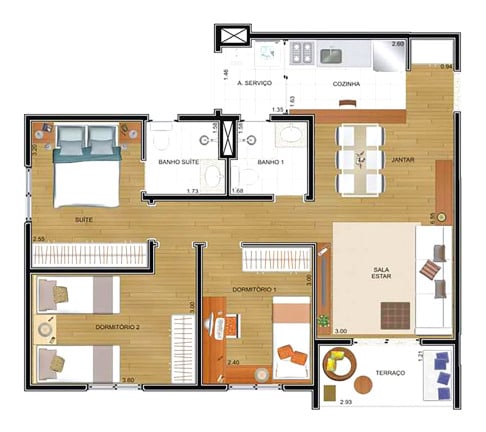 Foto do imóvel: Apartamento com 2 Quartos à Venda, 68 m² em  - 