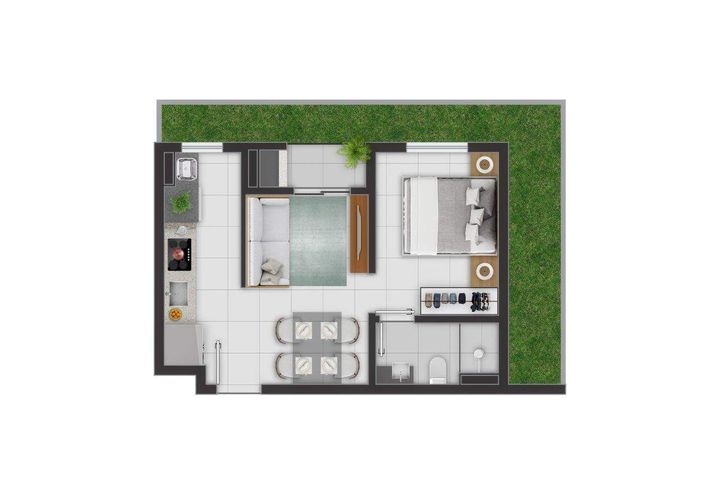 Imagem Apartamento com 2 Quartos à Venda, 52 m² em Fazendinha&nbsp; - Curitiba