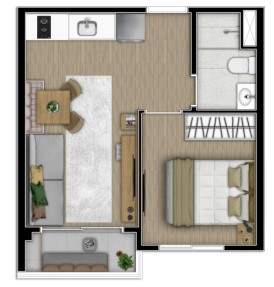 Apartamento com 1 Quarto à Venda, 29 m²em Vila Santa Catarina - São Paulo