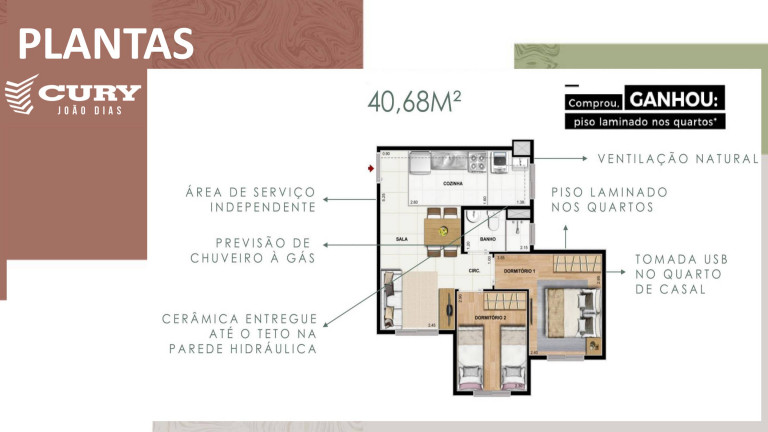 Apartamento com 2 Quartos à Venda, 41 m² em Vila Das Belezas - São Paulo