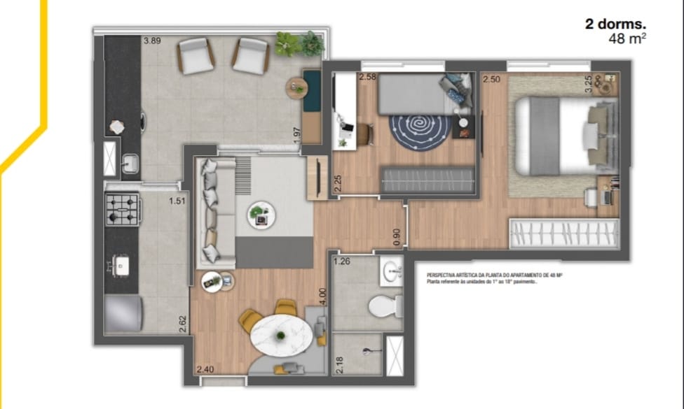 Apartamento com 2 Quartos à Venda, 48 m²em Belenzinho - São Paulo