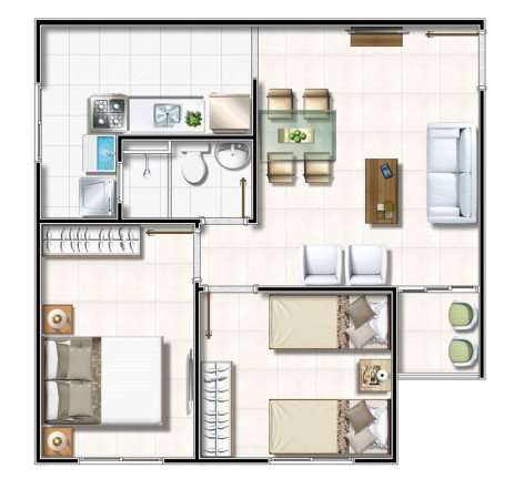 Imagem Apartamento com 2 Quartos à Venda, 46 m² em Caji - Lauro de Freitas