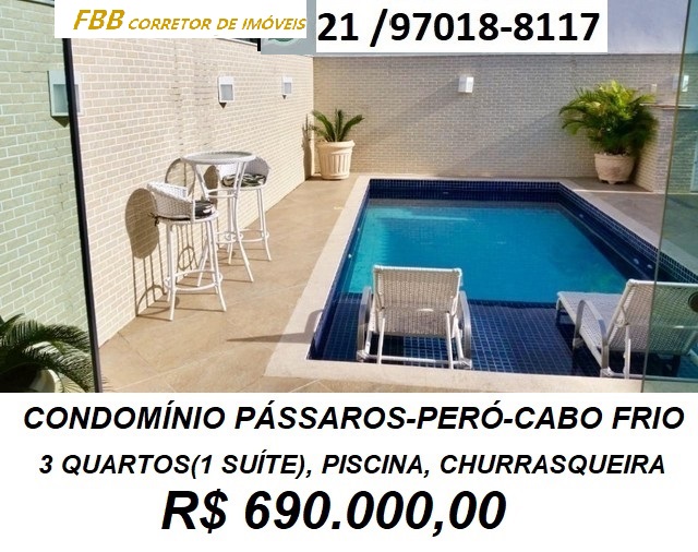 Imagem Casa de Condomínio com 3 Quartos à Venda, 200 m²em Peró - Cabo Frio