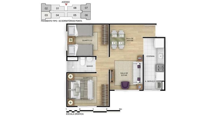 Imagem Apartamento com 2 Quartos à Venda, 40 m² em Cosmos - Rio De Janeiro