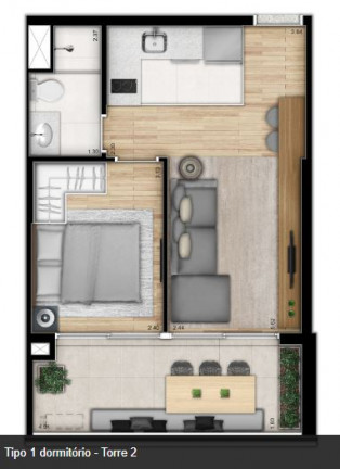 Apartamento com 2 Quartos à Venda, 63 m² em Bela Vista - São Paulo