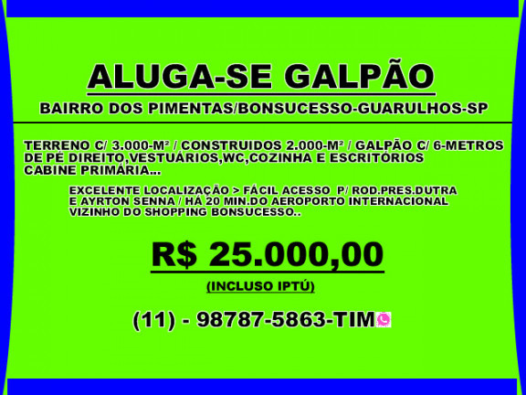 Imagem Galpão para Alugar, 3 m² em Jardim Zaira - Mauá