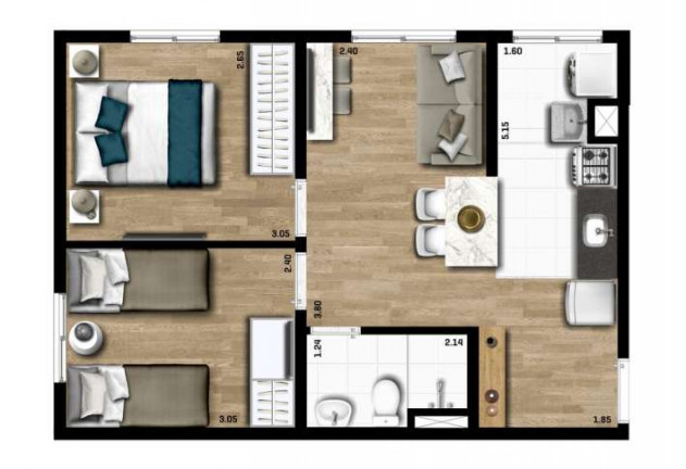 Imagem Apartamento com 2 Quartos à Venda, 40 m² em Vila da Oportunidade - Carapicuíba