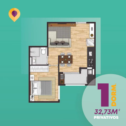 Imagem Apartamento com 1 Quarto à Venda, 32 m² em Vila Granada - São Paulo