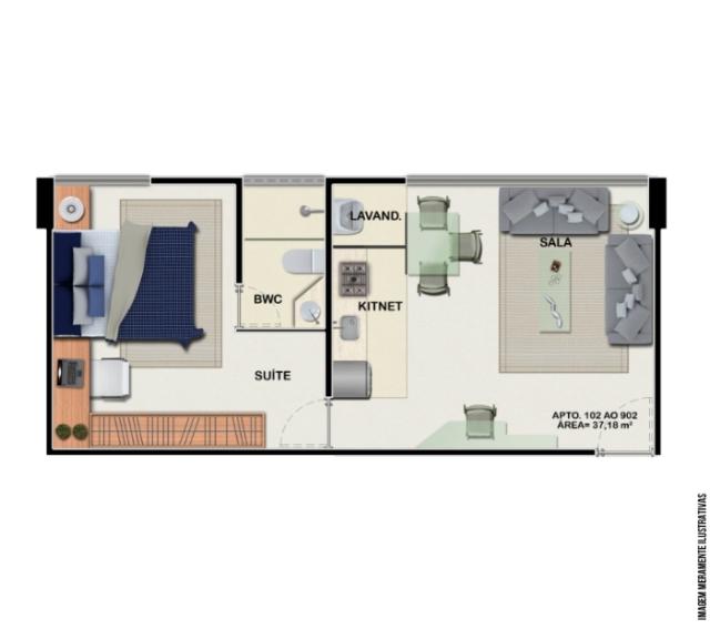 Foto do imóvel: Flat com 1 Quarto à Venda, 39 m²em Madalena - Recife