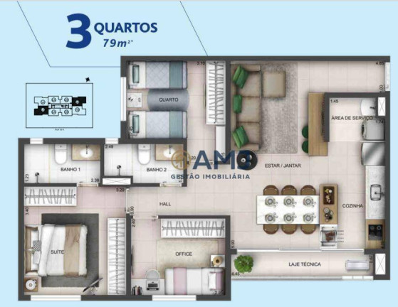 Imagem Apartamento com 3 Quartos à Venda, 78 m² em Setor Aeroporto - Goiânia