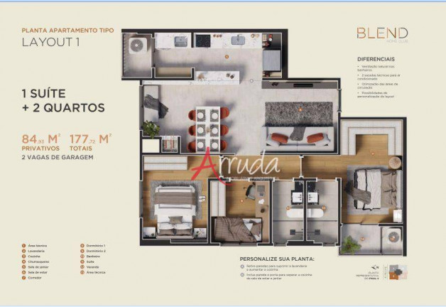 Imagem Apartamento com 3 Quartos à Venda, 84 m² em Centro - Cascavel