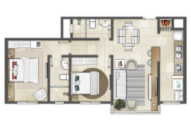 Imagem Apartamento com 2 Quartos à Venda, 56 m² em Engenho Velho - Torres
