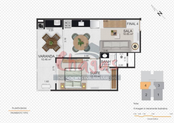 Imagem Apartamento com 1 Quarto à Venda, 50 m² em Sumaré - Caraguatatuba