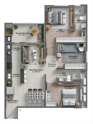 Imagem Apartamento com 3 Quartos à Venda, 85 m² em Vila Operária - Itajaí