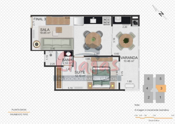 Imagem Apartamento com 1 Quarto à Venda, 50 m² em Sumaré - Caraguatatuba