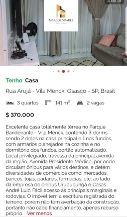 Foto do imóvel: Casa com 3 Quartos à Venda, 141 m² em Vila Menck - Osasco