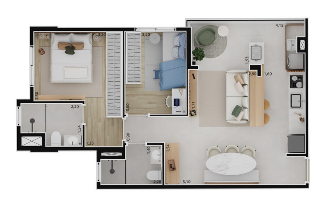 Apartamento com 2 Quartos à Venda, 56 m² em Vila Califórnia - São Paulo
