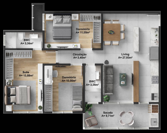 Imagem Apartamento com 3 Quartos à Venda, 95 m² em Fazenda - Itajaí