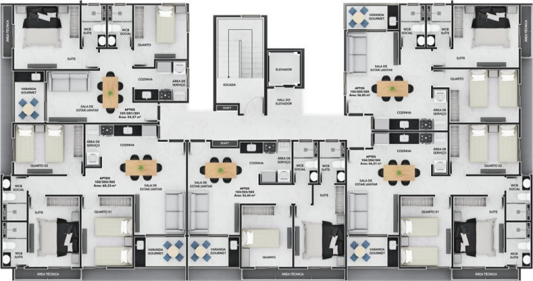 Imagem Apartamento com 3 Quartos à Venda, 66 m² em Bessa - João Pessoa