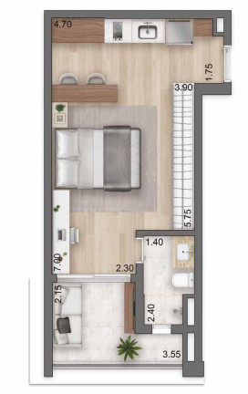 Imagem Apartamento com 1 Quarto à Venda, 38 m² em Moema - São Paulo