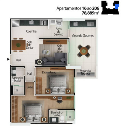 Imagem Apartamento com 2 Quartos à Venda, 79 m² em Centro - Mongagua