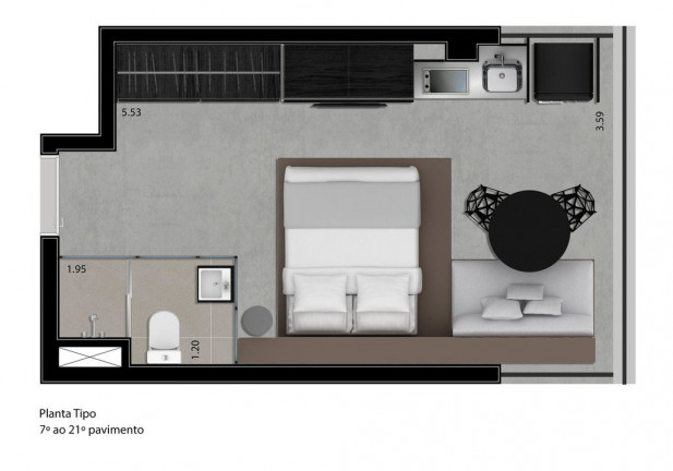 Imagem Cobertura com 1 Quarto à Venda, 80 m² em Perdizes - São Paulo