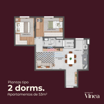 Imagem Apartamento com 2 Quartos à Venda, 49 m² em Vila Rossi - Jundiaí
