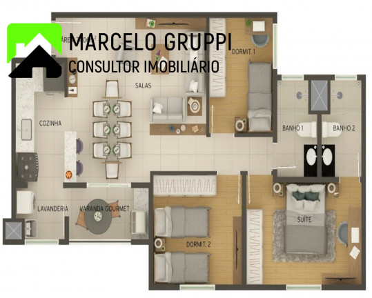 Imagem Apartamento com 3 Quartos à Venda, 79 m² em Cidade Nova I - Indaiatuba